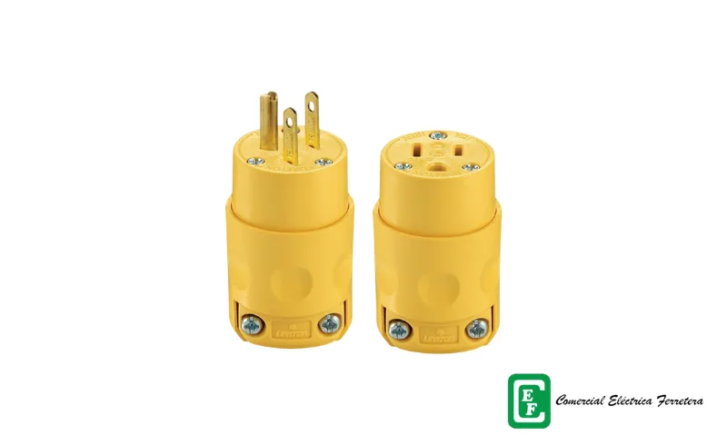 Tomas y clavijas amarillas Leviton (110 V)